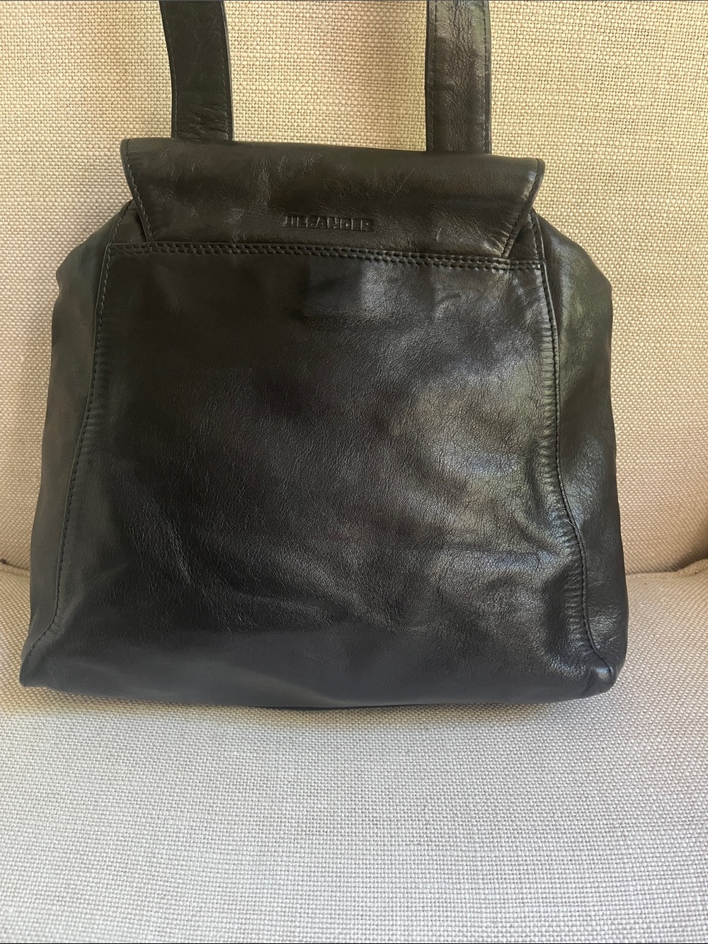 Jil Sander Black Leather Shoulder Bag Vintage - Picture 5 of 14